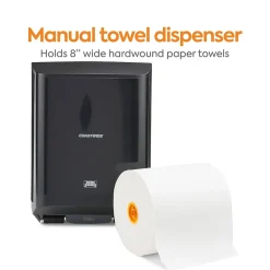 Coastwide Professional J-Series Manual Hardwound Paper Towel Dispenser, Black (CWJMHT-B-CC)