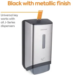 Coastwide Professional™ J-Series Wall Mounted Hand Soap Dispenser, Black/Metallic (CWJMS-S-CC)