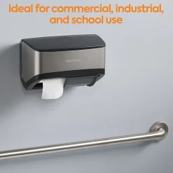 Coastwide Professional™ J-Series Duo Bath Tissue Dispenser, Black/Metallic (CWJ2BT-S)