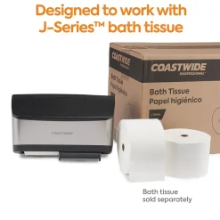 Coastwide Professional™ J-Series Duo Bath Tissue Dispenser, Black/Metallic (CWJ2BT-S)
