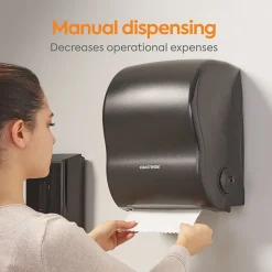 Coastwide Professional™ Manual Auto-Cut Hardwound Paper Towel Dispenser, Black (CW60832)