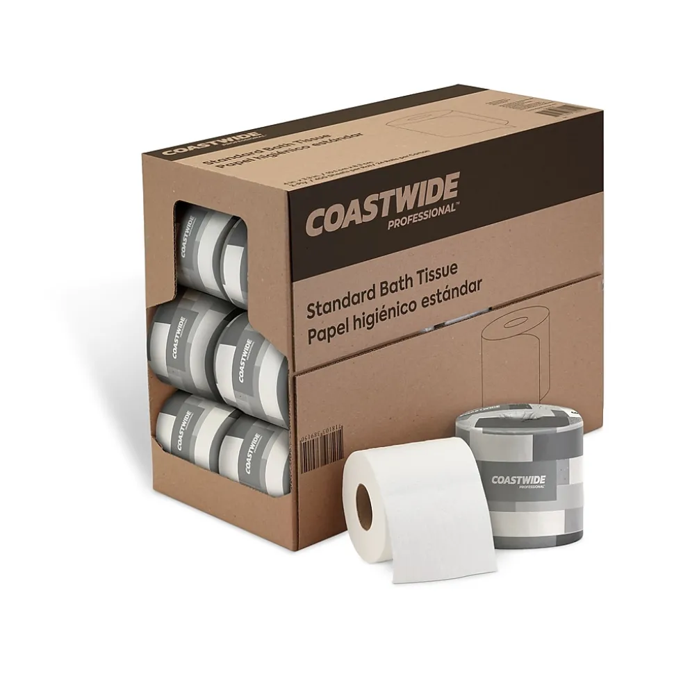 Coastwide Professional™ 2-Ply Standard Toilet Paper, White, 400 Sheets/Roll, 24 Rolls/Case (CW59750-CC)