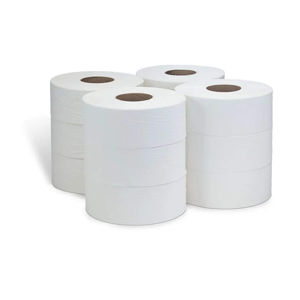 Coastwide Professional™ 1-Ply Jumbo Toilet Paper, White, 2000 ft./Roll, 12 Rolls/Carton (CW26214)