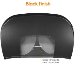 Coastwide Professional™ Twin Jumbo Roll Toilet Paper Dispenser, Black (CW60831)