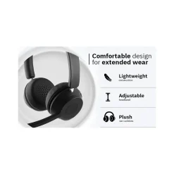CODi Claro Bluetooth + Wireless Stereo Headset w/ Integrated AI-Powered ENC Microphone, Black (A04619)