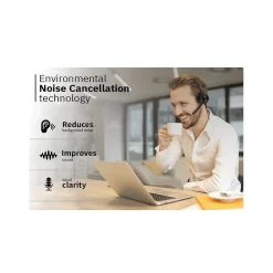 CODi Claro USB-A Wired Mono Headset w/ Integrated AI-Powered ENC Microphone, Black (A04618)