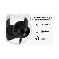 CODi Claro USB-A Wired Mono Headset w/ Integrated AI-Powered ENC Microphone, Black (A04618)