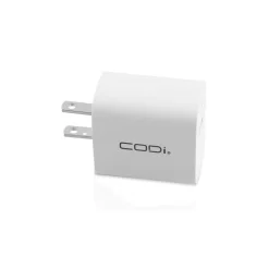 CODi 20W Dual Port Wall Charger, USB-C & USB-A Outputs, White (A01102)