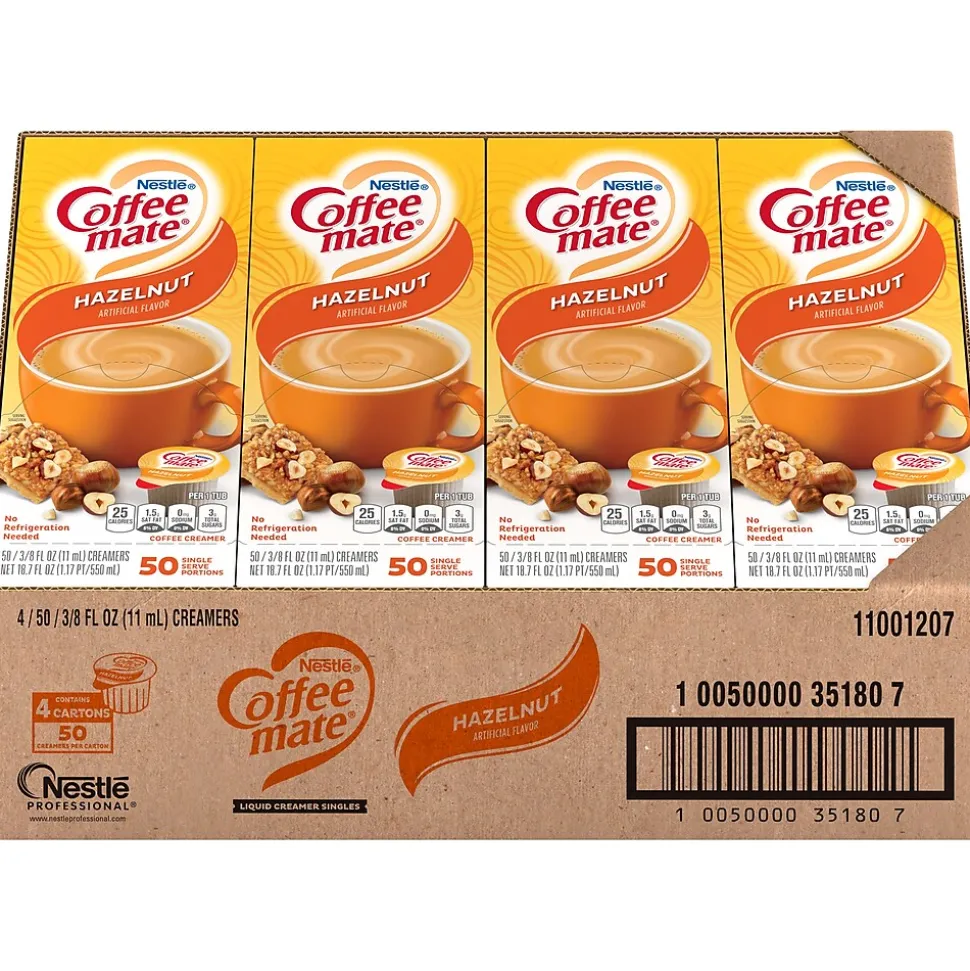 Coffee mate Hazelnut Liquid Creamer, 0.38 oz., 200/Carton (NES35180CT)