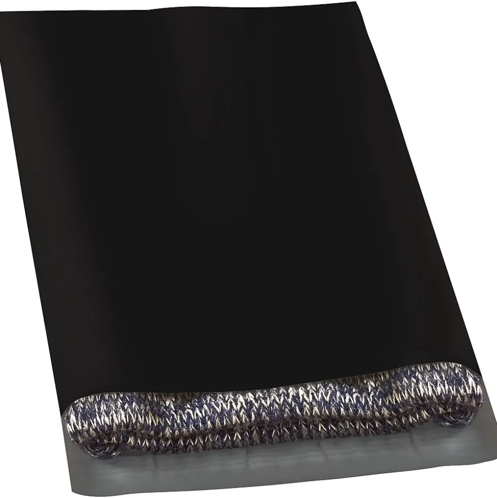 Colored Poly Mailers, Black, 12" x 15-1/2", 100/Case