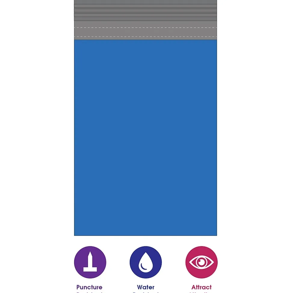 Colored Poly Mailers, Blue, 14-1/2 x 19", 100/Case