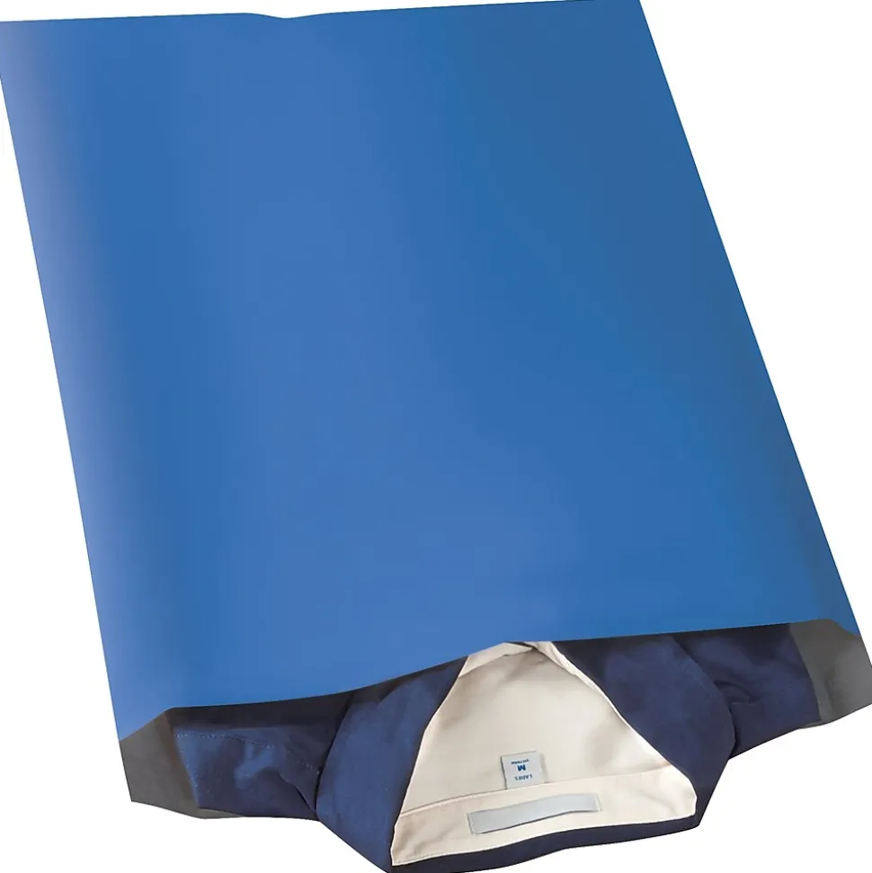 Colored Poly Mailers, Blue, 14-1/2 x 19", 100/Case