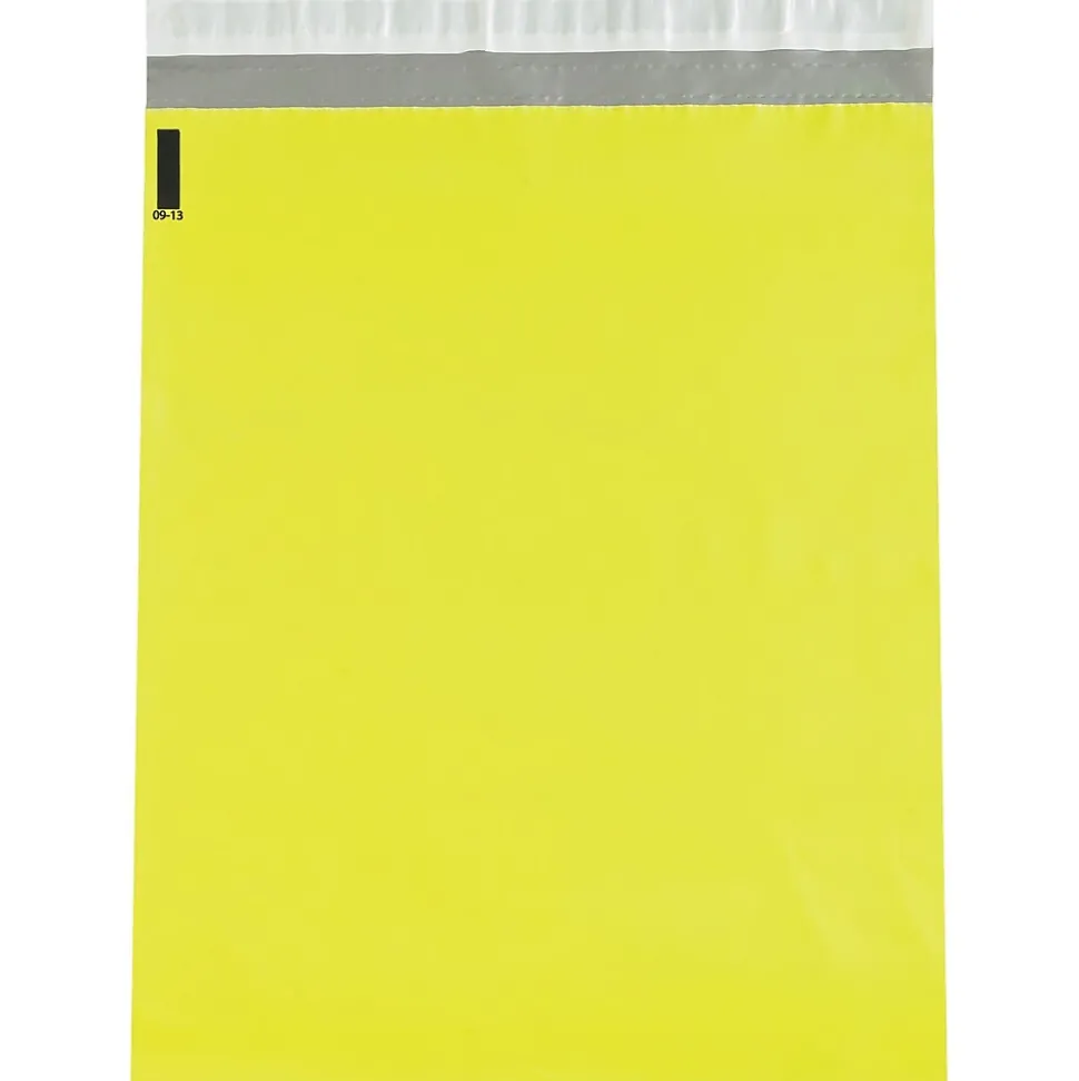 Colored Poly Mailers, Yellow, 12" x 15-1/2", 100/Case