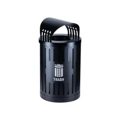 Commercial Zone Parkview DualCoat Metal Trash Can with Canopy Lid, 34 Gallon, Black (72863399)