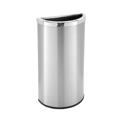Commercial Zone Precision Series Half Moon Indoor Trash Can, Stainless Steel, 8 Gal. (780929)