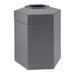 Commercial Zone Products® PolyTec Series 45gal Hex Waste Container, Gray (737203)