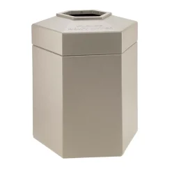 Commercial Zone Products® PolyTec Series 45gal Hex Waste Container, Beige (737202)