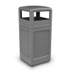 Commercial Zone Products PolyTec Series Square Trash Can with Dome Lid, Gray, 42 Gal. (73290399)