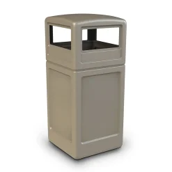 Commercial Zone Products® PolyTec Series 42gal Square Trash Can with Dome Lid, Beige (73290299)