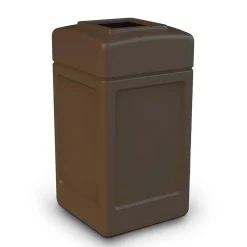 Commercial Zone Products® PolyTec Series 42gal Square Trash Can, Brown (732137)