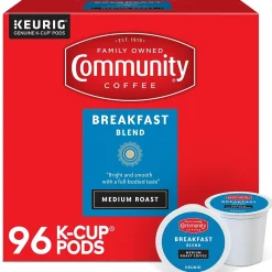 Community Coffee Breakfast Blend Coffee Keurig® K-Cup® Pods, Medium Roast, 96/Carton (5000374324CT)