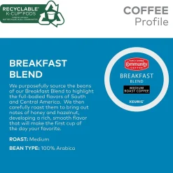 Community Coffee Breakfast Blend Coffee Keurig® K-Cup® Pods, Medium Roast, 96/Carton (5000374324CT)