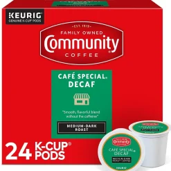 Community Coffee Cafe Special Decaf Coffee Keurig® K-Cup® Pods, Medium Dark Roast, 24/Box (5000374327)