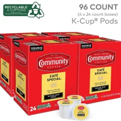 Community Coffee Cafe Special Coffee, Keurig K-Cup Pod, Medium-Dark Roast, 96/Carton (5000374325CT)