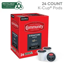 Community Coffee Signature Blend Coffee Keurig® K-Cup® Pods, Dark Roast, 24/Box (5000374328)