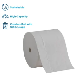 Compact Recycled Coreless Toilet Paper, 2-Ply, White, 1000 Sheets/Roll, 36 Rolls/Carton (19375)