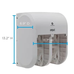Compact 4-Roll Quad Coreless Toilet Paper Dispenser by GP PRO, White (56747A)