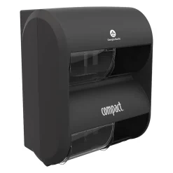Compact® 4-Roll Quad Coreless Toilet Paper Dispenser by GP PRO, Black, 11.750” W x 6.900” D x 13.250” H (56744B)