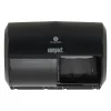 Compact 2-Roll Side-by-Side Coreless Toilet Paper Dispenser by GP PRO, Black (56784A)