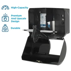 Compact 2-Roll Side-by-Side Coreless Toilet Paper Dispenser by GP PRO, Faux Stainless, (56796A)