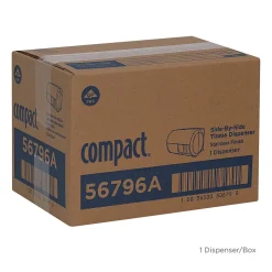 Compact 2-Roll Side-by-Side Coreless Toilet Paper Dispenser by GP PRO, Faux Stainless, (56796A)