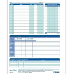 ComplyRight 2025 Attendance Calendar Card, 25 Forms/Pack (A4000W25)