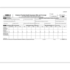 ComplyRight 2024 1095-C Tax Form, 1-Part, White/Black, 25/Pack (1095CIRS25)