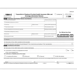 ComplyRight 2024 1094-C Tax Form, 1-Part, White/Black, 50/Pack (1094CT50)