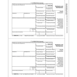 ComplyRight 2024 1099-DIV Tax Form, 1-Part, 2-Up, Recipient Copy B, 50/Pack (513150)