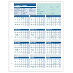 ComplyRight 2024-2025 Fiscal Attendance Calendar, 50/Pack (A42005015)