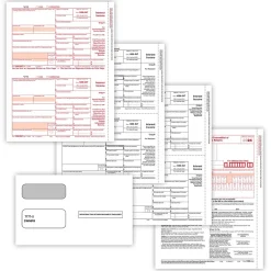 ComplyRight 2024 1099-INT Tax Form Envelopes, 4-Part, 2-Up, Copies A, B, C, 10/Pack (6106E10)