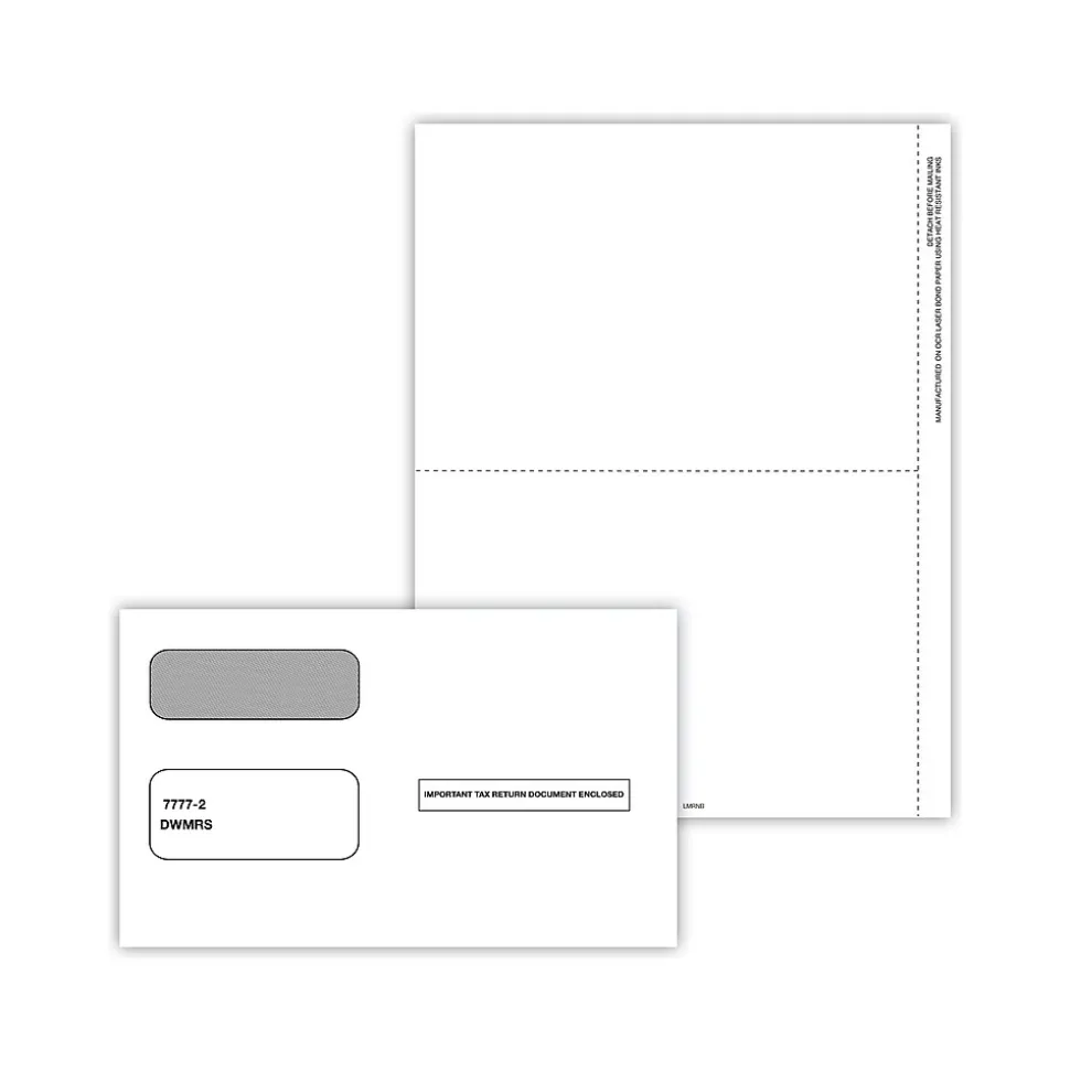 ComplyRight 2024 1099-MISC Tax Form Envelopes/Recipient Copy Only, 3-Part, 25/Pack (6112E25)