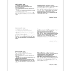 ComplyRight 2024 1099-NEC Tax Form, 1-Part, 3-Up, Payer Copy C, 50/Pack (NEC511250)