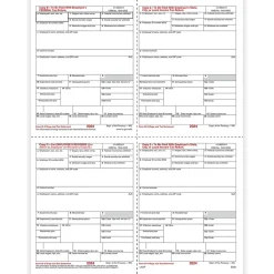 ComplyRight 2024 W-2 Tax Form, 1-Part, 4-Up, Copy B, C, 2, 2, 100/Pack (5205)