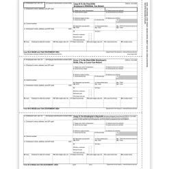 ComplyRight 2024 W-2 Tax Form, 1-Part, 3-Up, Employee Copy B, C, and 2, 50/Pack (521050)