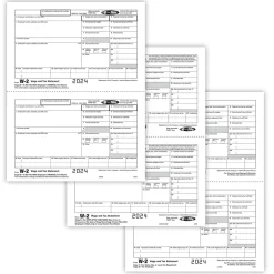 ComplyRight 2024 W-2 Tax Form Recipient Copy Only, 5-Part, 2-Up, Copy B, C/2, D/1, 50/Pack (5648)
