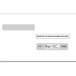 ComplyRight Double Window Envelope, 5.63" x 9", White/Black, 100/Pack (91911)
