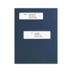 ComplyRight Double-Window Tax Presentation Folder, Navy Blue, 50/Pack (FMB03)
