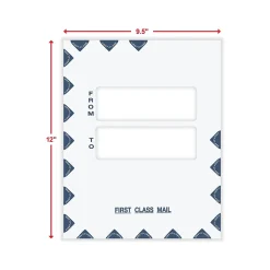 ComplyRight First Class Peel & Seal Tax Envelope, 9.5" x 12", White/Blue, 50/Pack (PEO41)