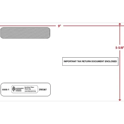 ComplyRight Moistenable Glue Security Tinted Double-Window Tax Envelopes, 5 5/8" x 9", 50/Pack (4444150)
